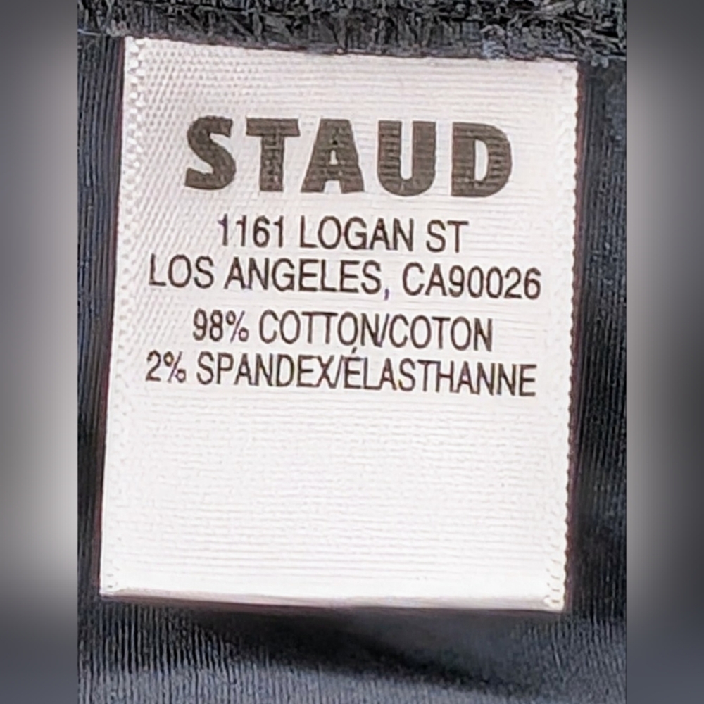 STAUD Mini Sea Skirt Black Tiered Cotton Poplin - Picture 7 of 7